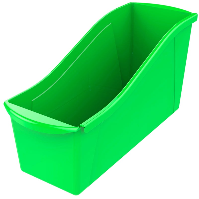 Storex Large Book Bin, 14.3 x 5.3 x 7 Inches, Green, Case of 6 (71118U06C) - Image 2